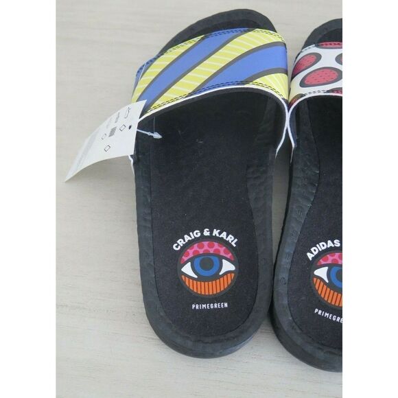 adidas GY5351 Men's Sz 7 Black Adilette Boost Craig & Karl Swim Slides/Sandals - Picture 6 of 7